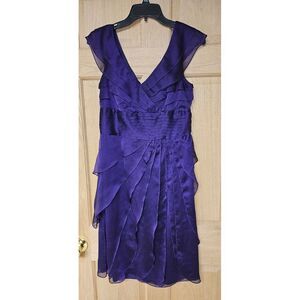 Adrianna Papell Chiffon Petal Gown Purple Size‎ 6